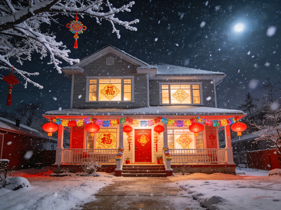 漢良輕鋼別墅引來了2026年的第一場雪